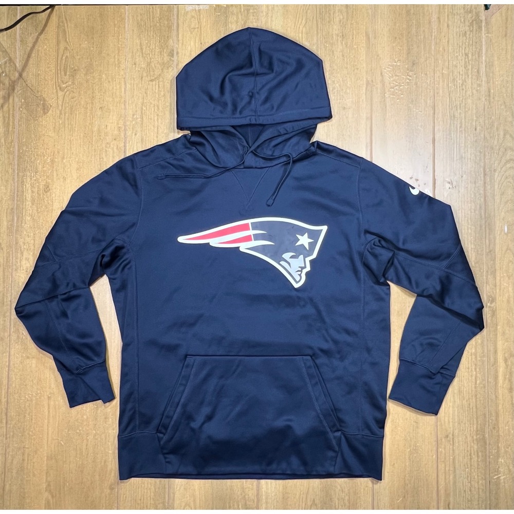 Nike Therma-FIT New England Patriots Navy Blue Hoodie Pullover 818723-419 Mens L